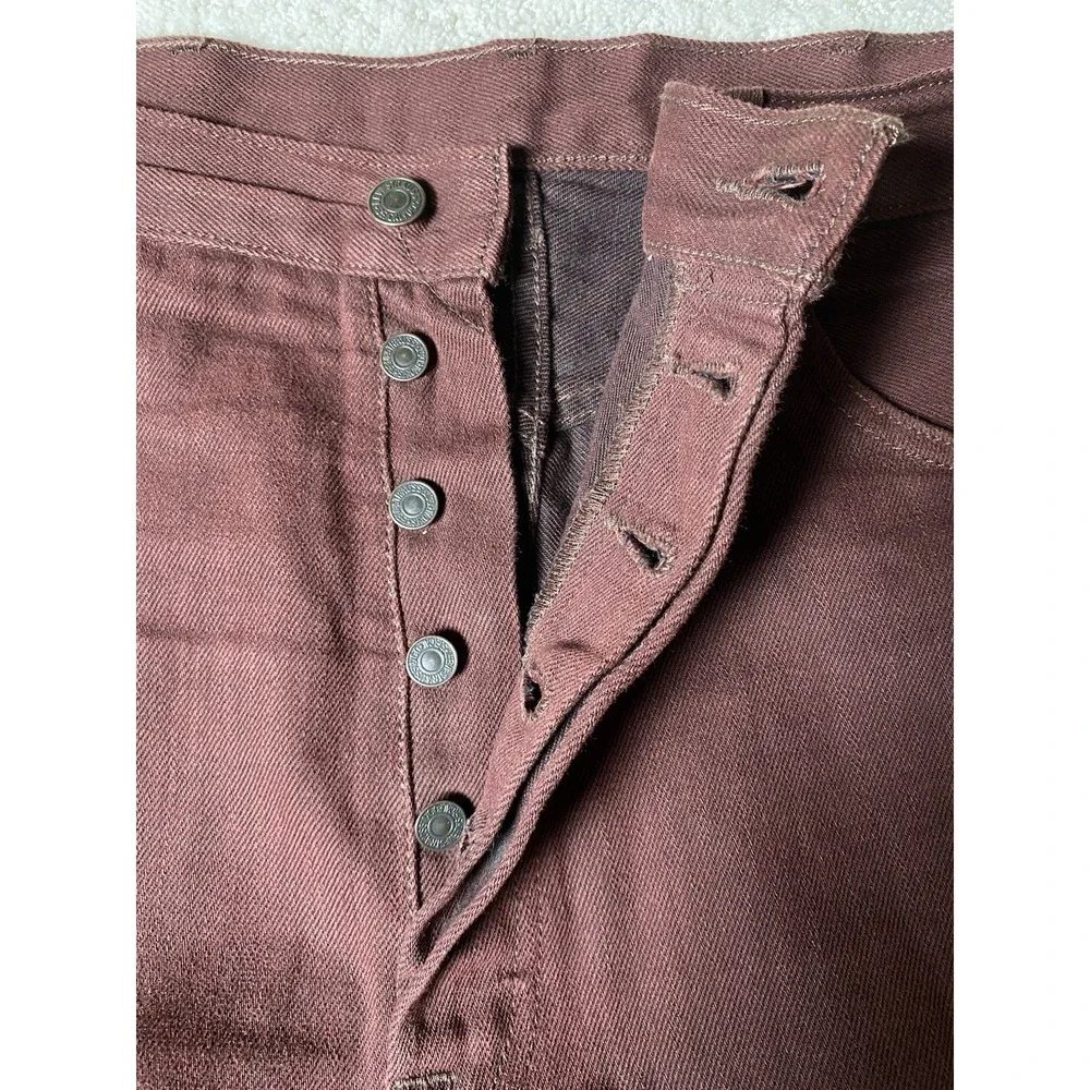Levi's 501 XX Button Fly Jeans Men's 38‎ Measured 39x31 Maroon Burgundy Denim